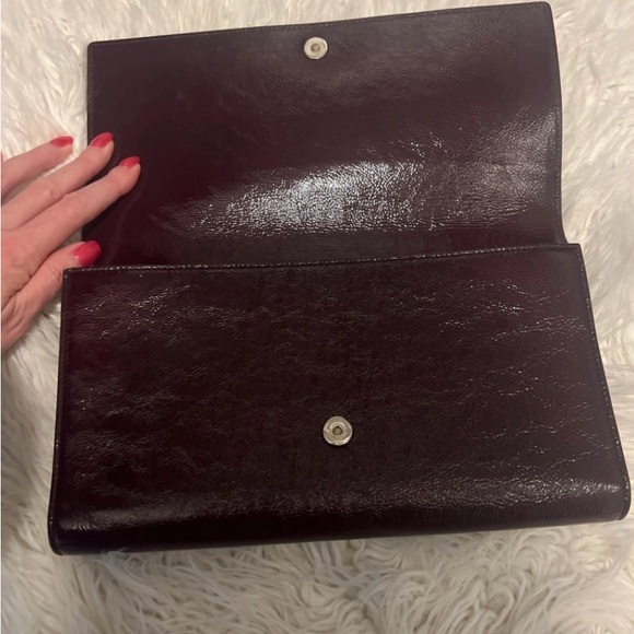 Authentic YSL burgundy Large clutch - Picture 3 of 6